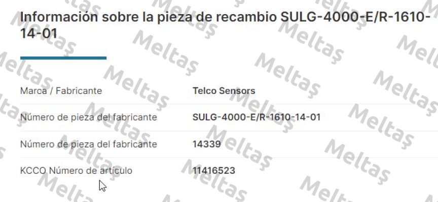 p/n: 14339, Type: SULG-4000-E/R-1610-14-01 Telco