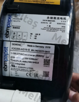 K3G200-AG16-I3 OEM for Siemens EBM Papst