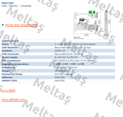 HD67290  CAN / RS232 ADFweb
