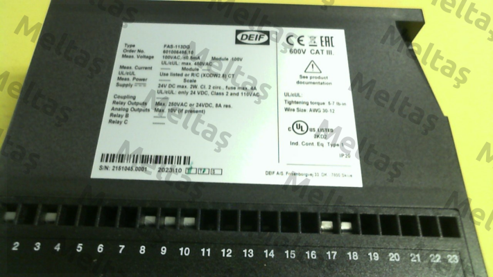 2913010160.01 / FAS-113DG Deif