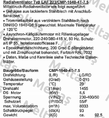 LAF 223/CMP-1640-4T-7.5  Sodeca
