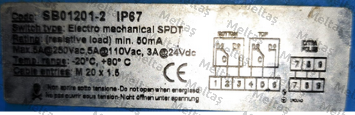 SB0121-2 IP67 old code/ SB01200-20W01A2 new code Soldo