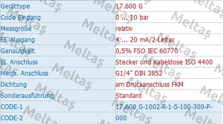 Code: 17.600 G-1002-R-1-5-100-300-P-000  Bd Sensors