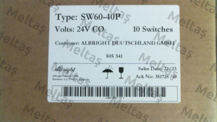 505341 SW 60-40 P 24V CO Albright
