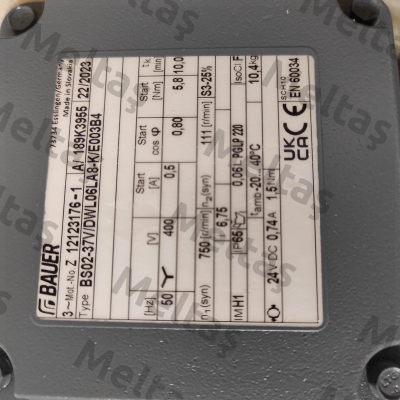 189K3955 - BS02-37V/DWL06LA8-K/E003B4 Bauer