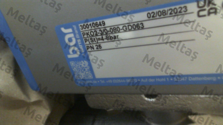 PKO2-3/0-080-GD063 PN25 bar