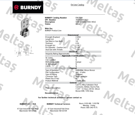 FD675D8  Burndy