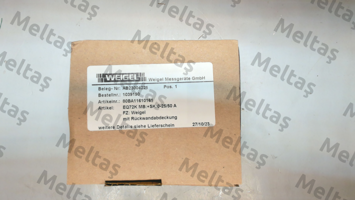 80BA11610161 Weigel